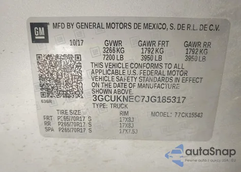 2018 Chevrolet Silverado K1500/K1500 Ls из США, поврежденный, VIN 3GCUKNEC7JG185317